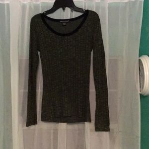 thin green long sleeve shirt